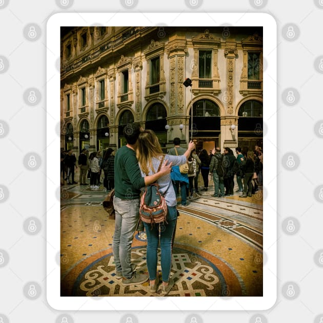 Italian Lovers Selfie Tourists Fashion Shops Architecture Milano Italy Sticker by eleonoraingrid